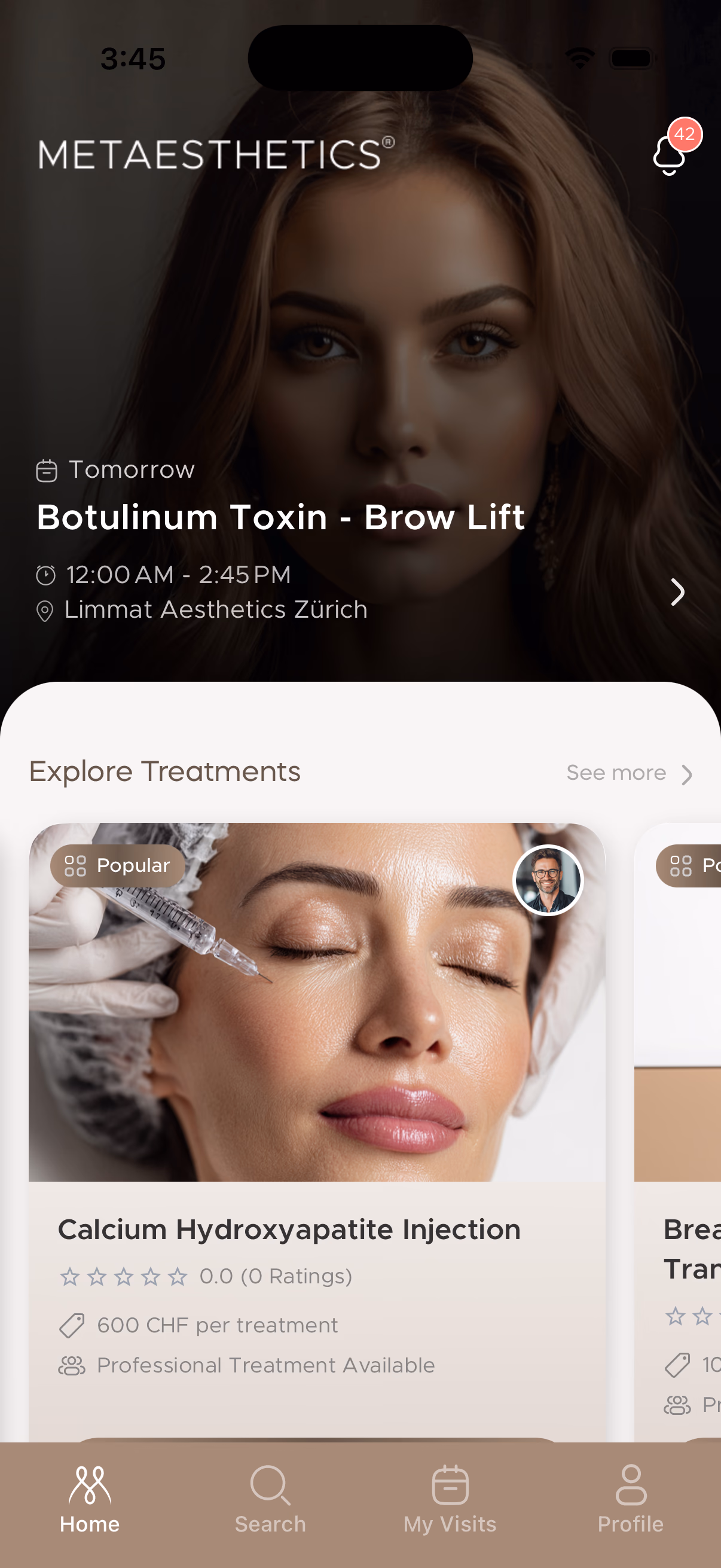 Metaesthetics Patienten-App — Dashboard